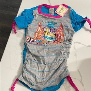 NWT Save The Queen Blue and Pink Top